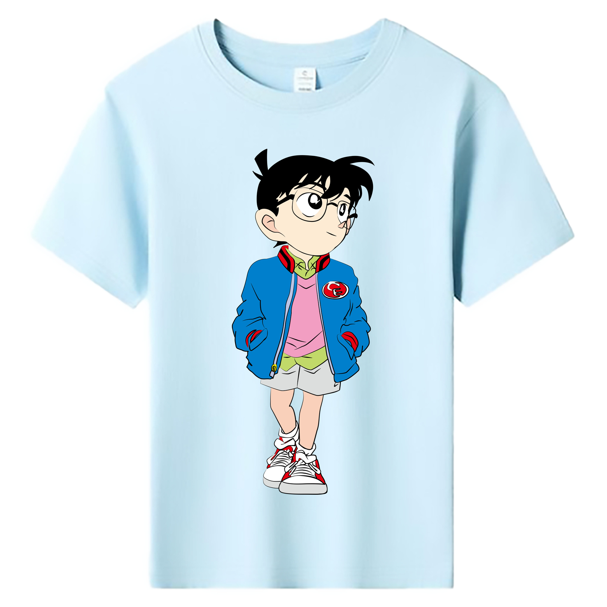 （画像用） 名探偵コナン 江戸川 コナン Detective Conan Conan Edogawa 綿100％キッズTシャツ（フロントプリント）